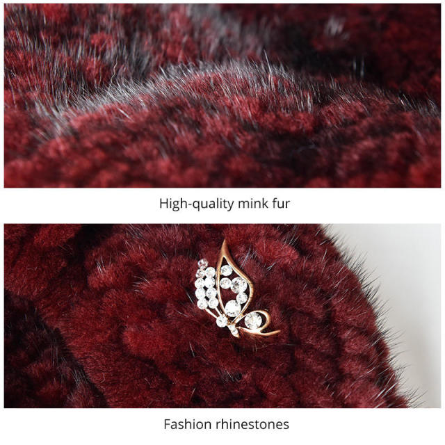 ODM OEM Women’s Plush Faux Fur Beret Hat in Charcoal Gray