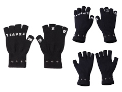 ODM OEM Gothic Star Stud Fingerless Knit Gloves