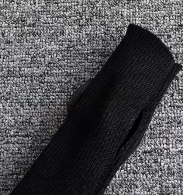 Wholesale Black Ribbed Fingerless Arm Warmer Gloves