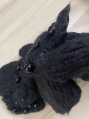 ODM OEM Black Crochet Flower Pearl Veil Hat and Mitten Set