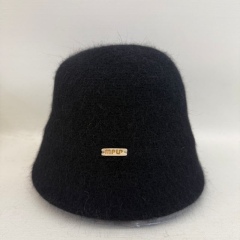 Made-to-order Black Fuzzy Knit Bucket Hat