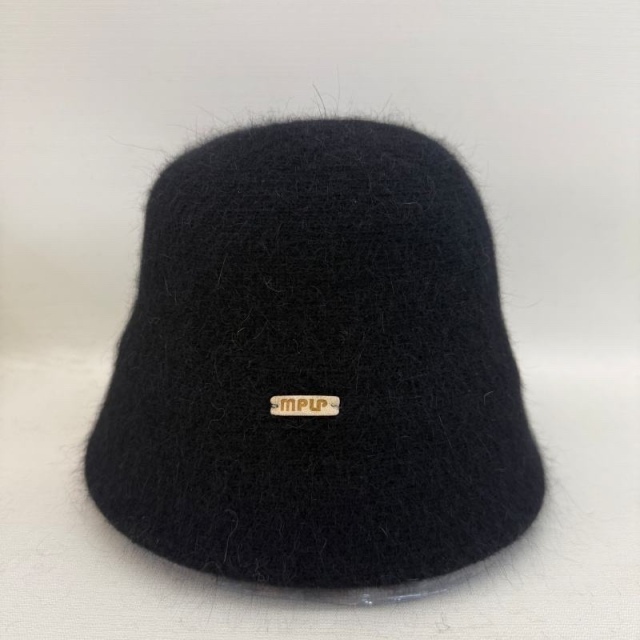 Made-to-order Black Fuzzy Knit Bucket Hat