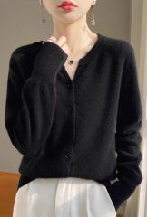 Wholesale Ivory Soft Fuzzy Button-Up Knit Cardigan