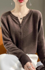 Wholesale Ivory Soft Fuzzy Button-Up Knit Cardigan