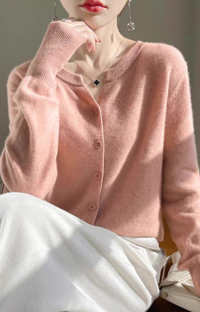Wholesale Ivory Soft Fuzzy Button-Up Knit Cardigan