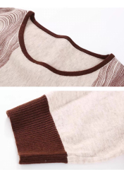 Factory Direct Lavender Abstract Line Art Knit Pullover Sweater