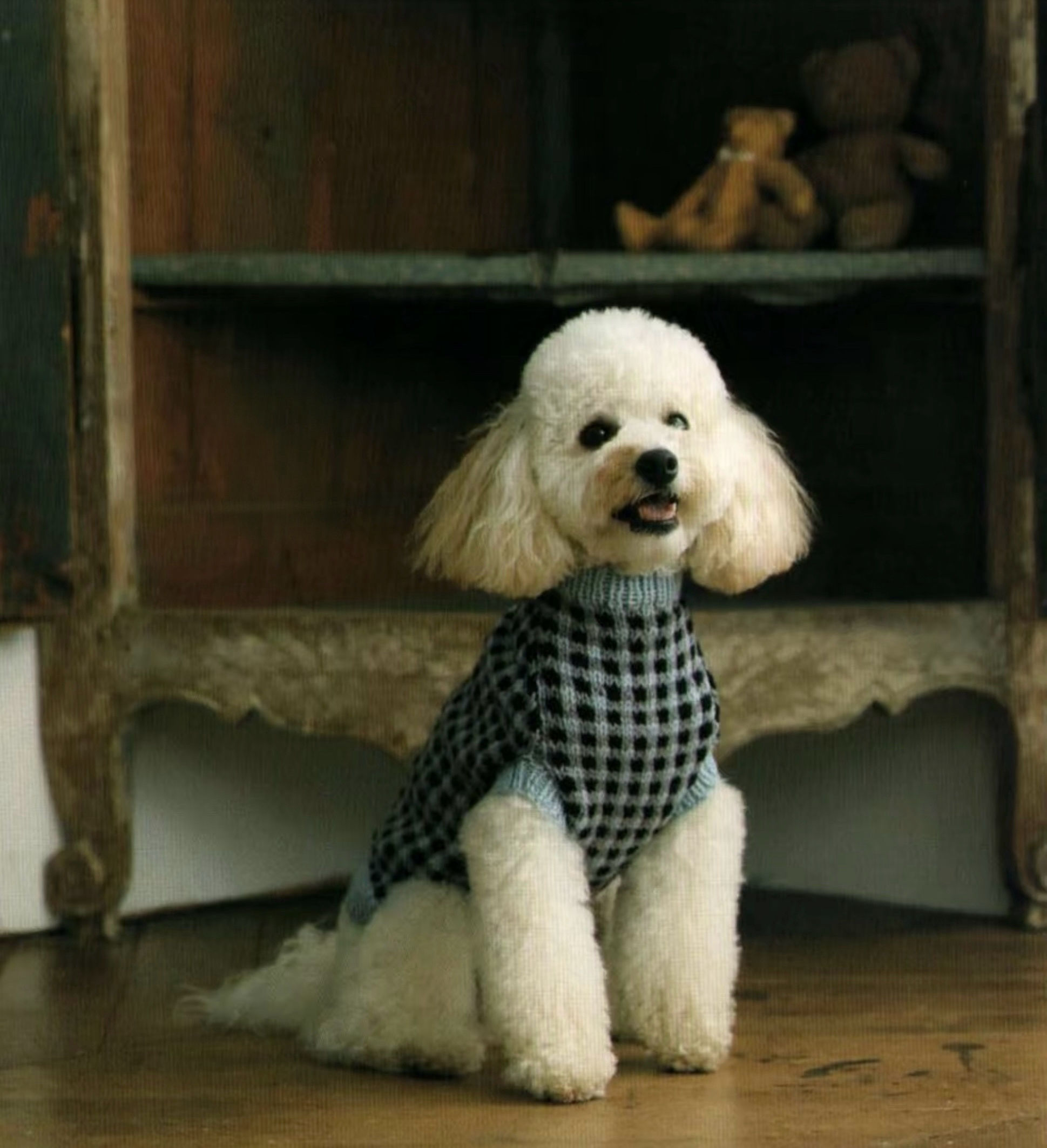 Factory Direct Blue Checkered Turtleneck Dog Sweater