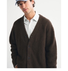 Made-to-order Men’s Dark Brown Fuzzy Knit Cardigan