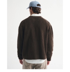Made-to-order Men’s Dark Brown Fuzzy Knit Cardigan