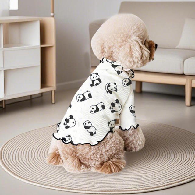 Made-to-order Cute Panda Print Lightweight Dog Shirt for Small Dogs