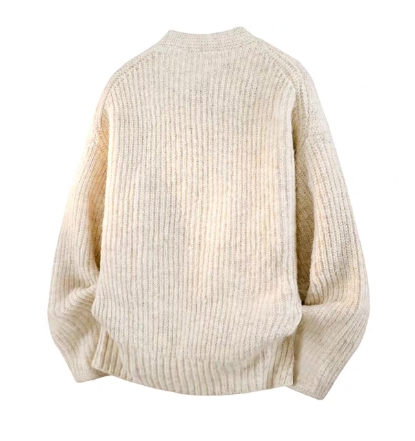 customized Men’s Chunky Knit Oversized V-Neck Cardigan Sweater