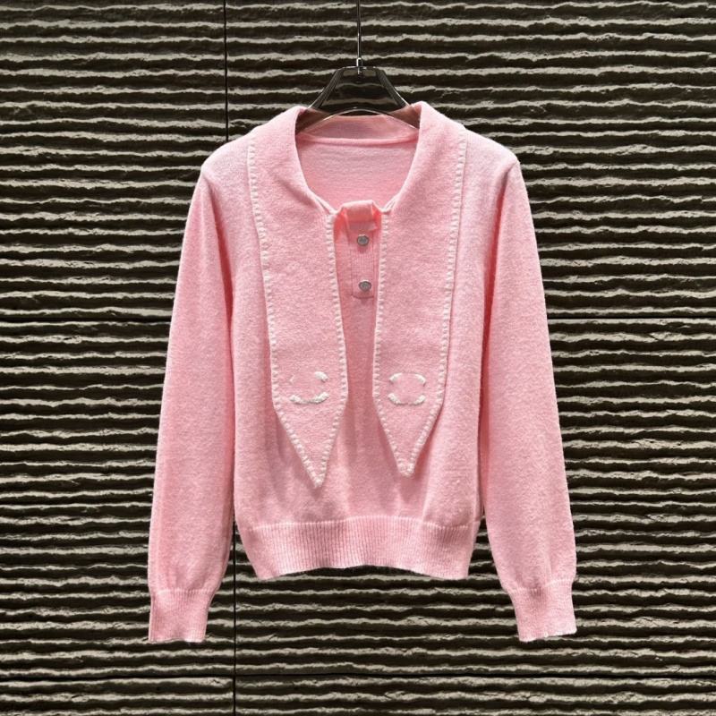 Made-to-order  Women’s White Knit Cardigan with Black Contrast Trim and Sailor Collar