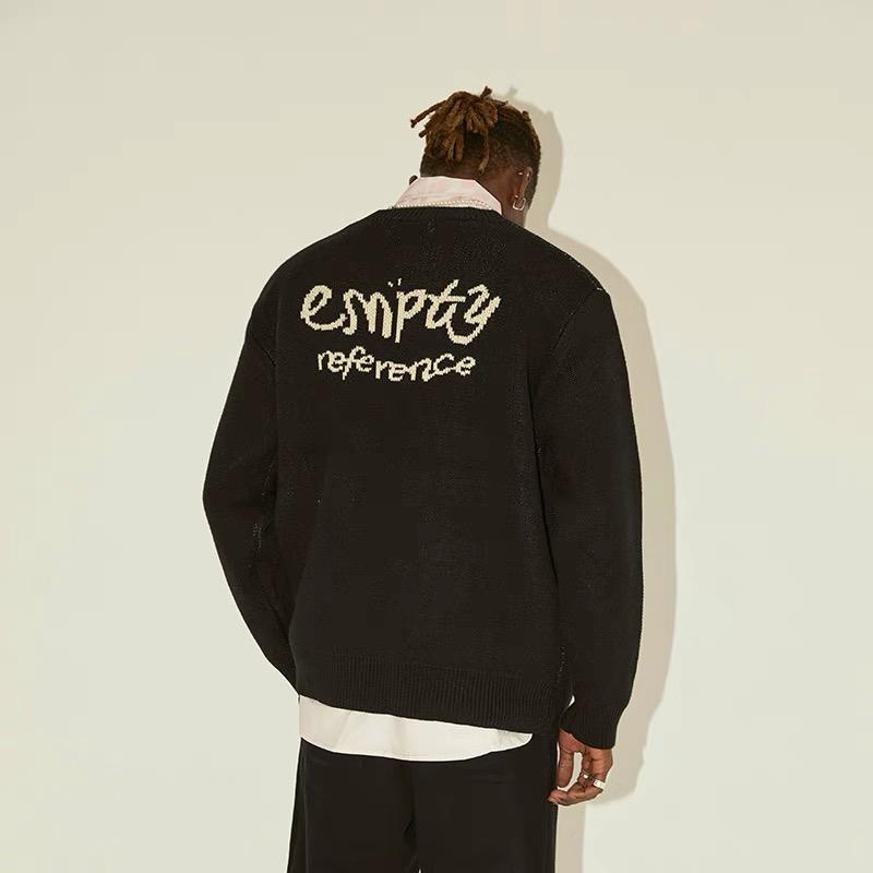Made-to-order  Women’s Black Oversized Knit Sweater with Floral Graphic Pattern