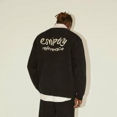 Made-to-order  Women’s Black Oversized Knit Sweater with Floral Graphic Pattern