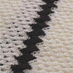 Made-to-order  Women’s Ivory Geometric Knit Polo Sweater with Black Contrast Diamond Pattern