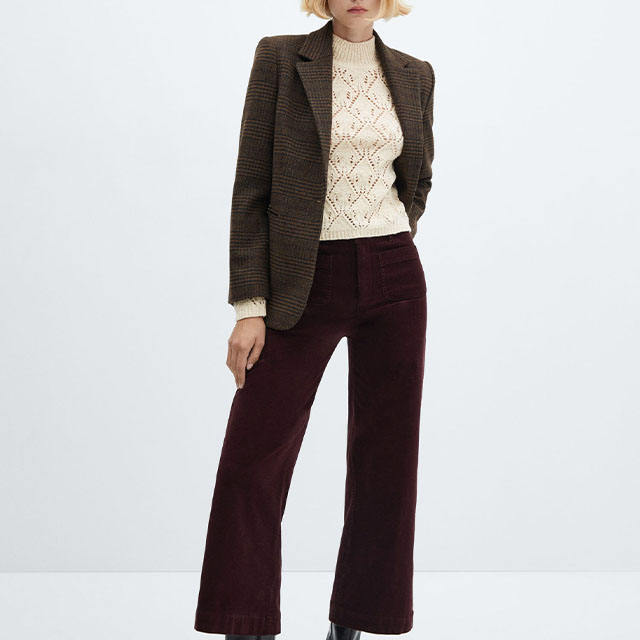 Made-to-order Ivory Openwork Cable Knit Mock Neck Sweater