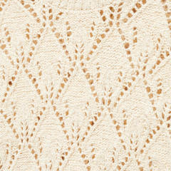 Made-to-order Ivory Openwork Cable Knit Mock Neck Sweater