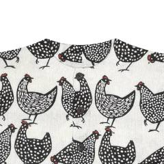 Made-to-order Ivory Chicken Print Button-Up Knit Cardigan