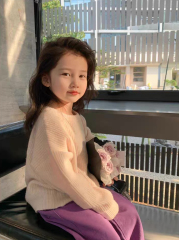 customized Girls’ Mustard Orange Oversized Knit Sweater