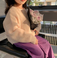 customized Girls’ Mustard Orange Oversized Knit Sweater