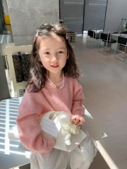 customized Girls’ Mustard Orange Oversized Knit Sweater