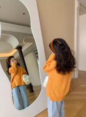 customized Girls’ Mustard Orange Oversized Knit Sweater
