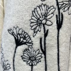 Factory Direct Ivory Meadow Floral Embroidered Oversized Knit Sweater