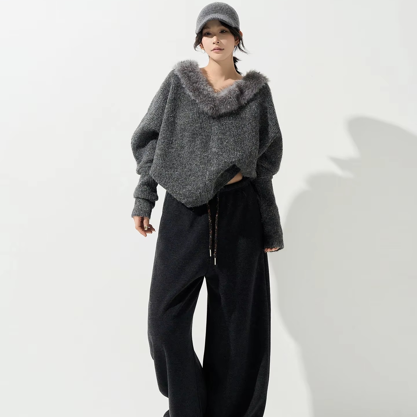 Factory Direct Ivory Meadow Floral Embroidered Oversized Knit Sweater