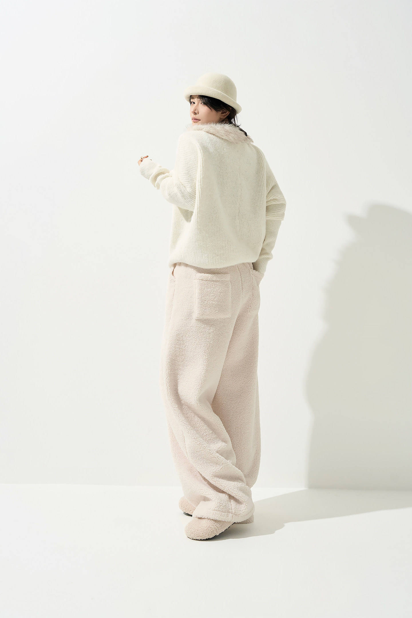 Factory Direct Ivory Meadow Floral Embroidered Oversized Knit Sweater