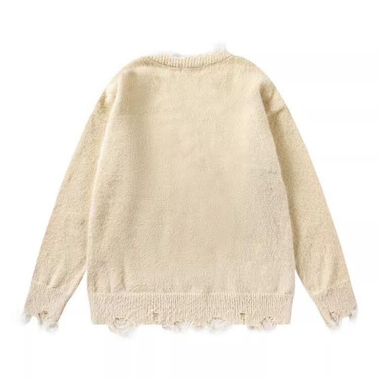 Factory Direct Women’s Mustard Yellow Fuzzy Cat Graphic Oversized Sweater