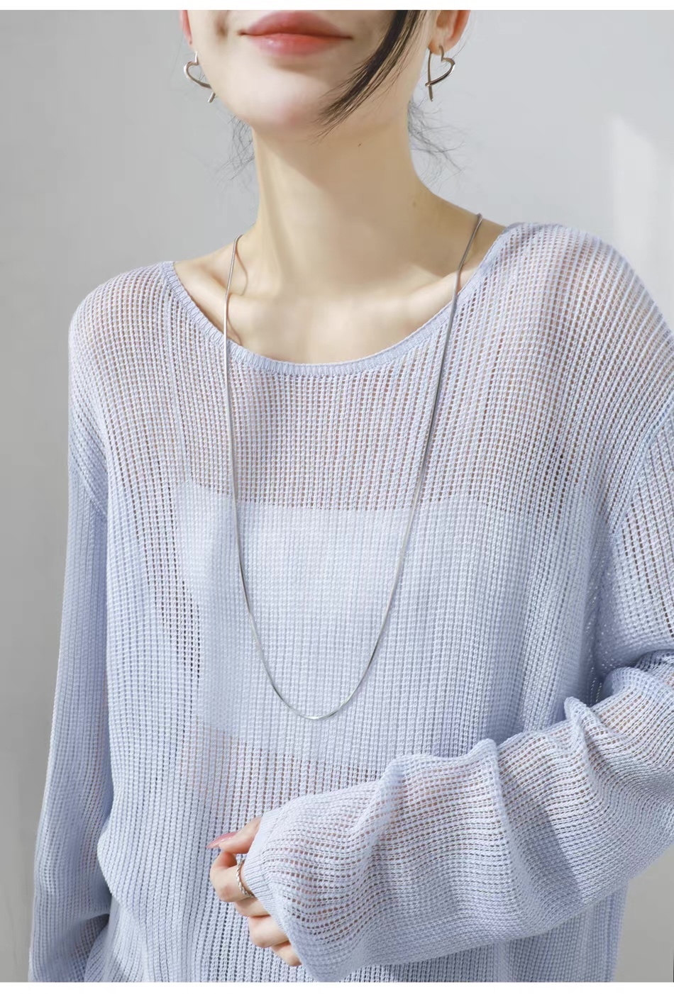 customized Light Yellow Open-Knit Boat Neck Sweater