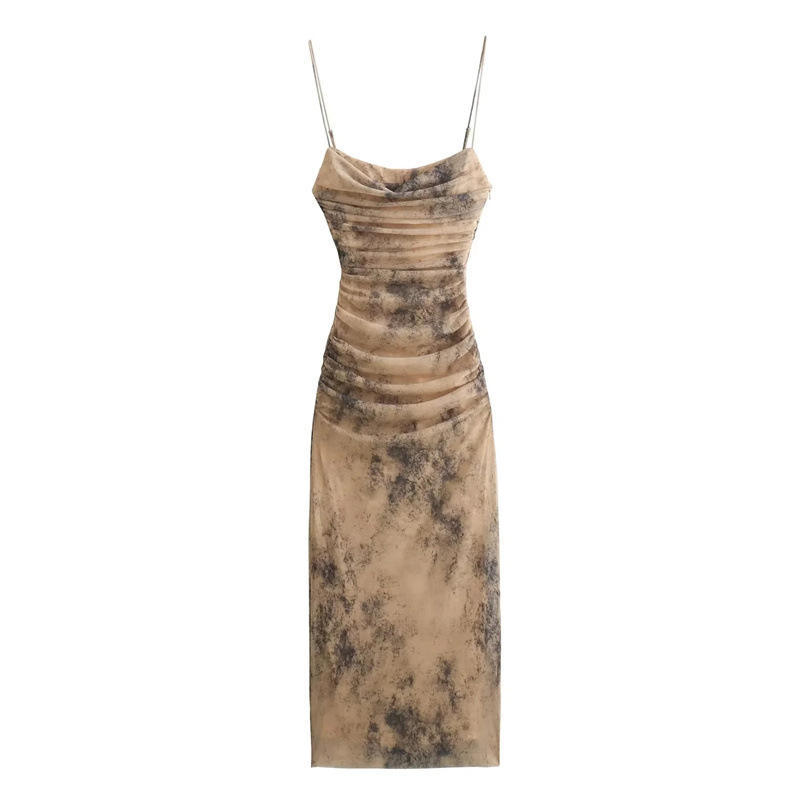 Factory Direct Women’s Ivory Crochet-Knit Fringe Mini Dress with Mock Neck
