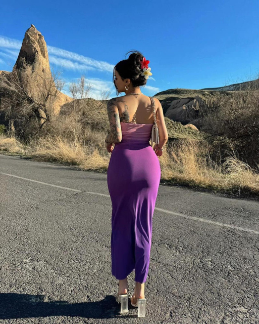 Factory Direct Charcoal Grey Strapless Ruched Bodycon Maxi Dress