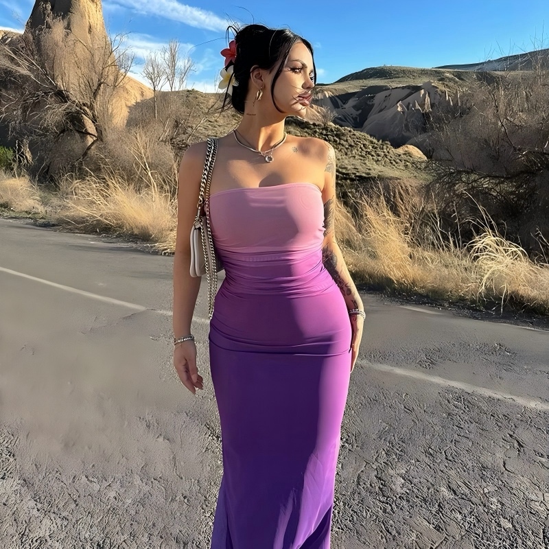 Factory Direct Charcoal Grey Strapless Ruched Bodycon Maxi Dress