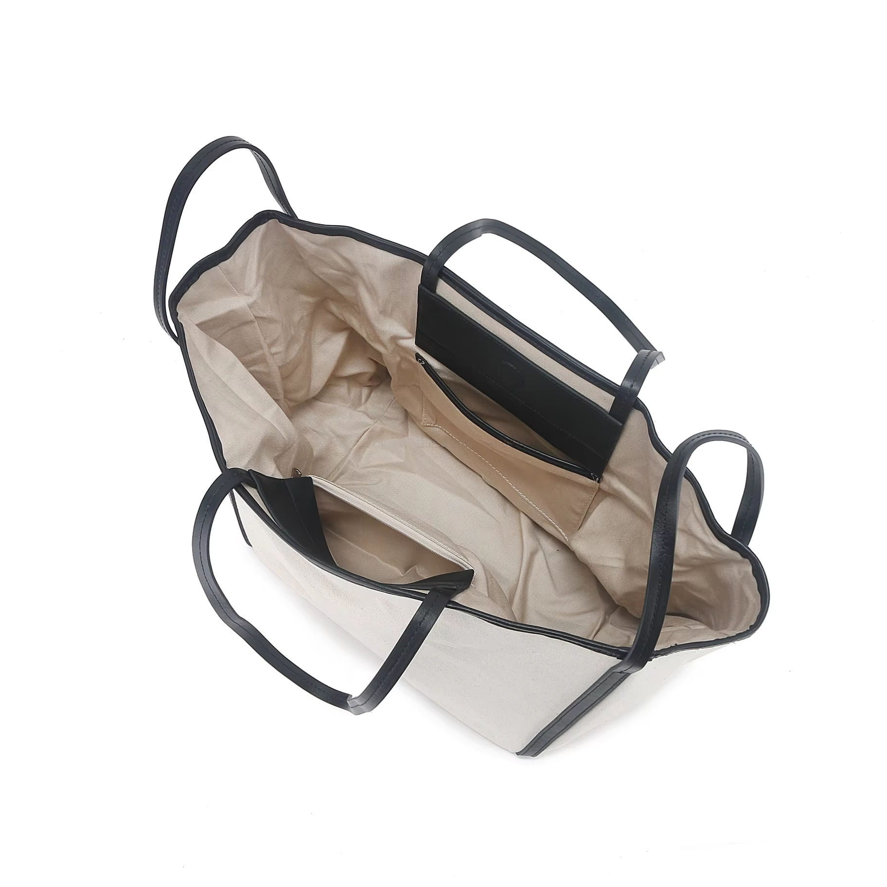 Made-to-order Minimalist Contrast Trim Canvas Tote Bag – Large Casual Shoulder Carryall