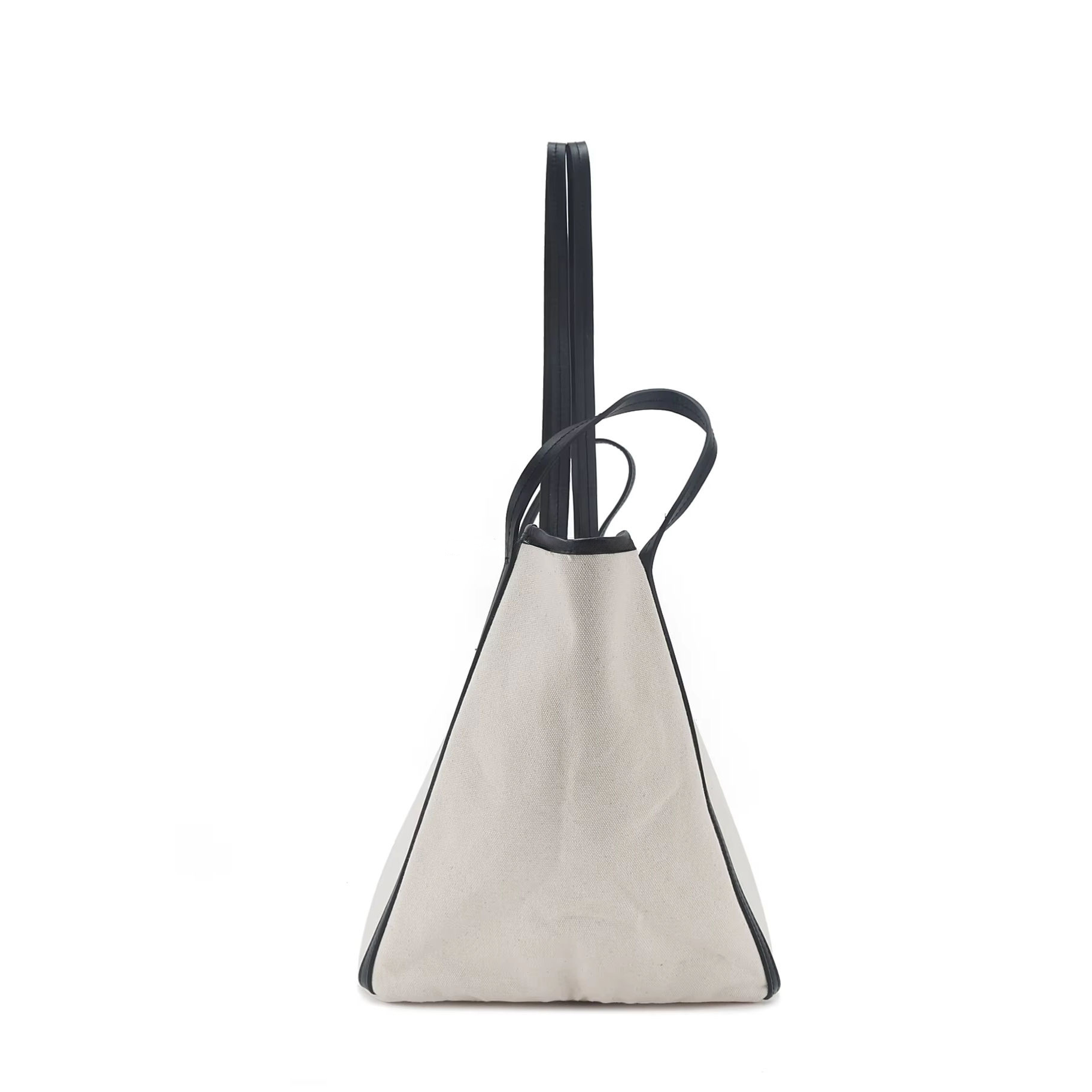 Made-to-order Minimalist Contrast Trim Canvas Tote Bag – Large Casual Shoulder Carryall