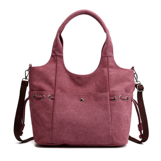 Made-to-order Vintage Brown Canvas Drawstring Tote Bag – Large Convertible Shoulder & Crossbody Handbag