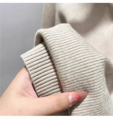 Elegant Mandarin Collar Ribbed Knit Sweater with Plush Cuffs & Floral Frog Closure