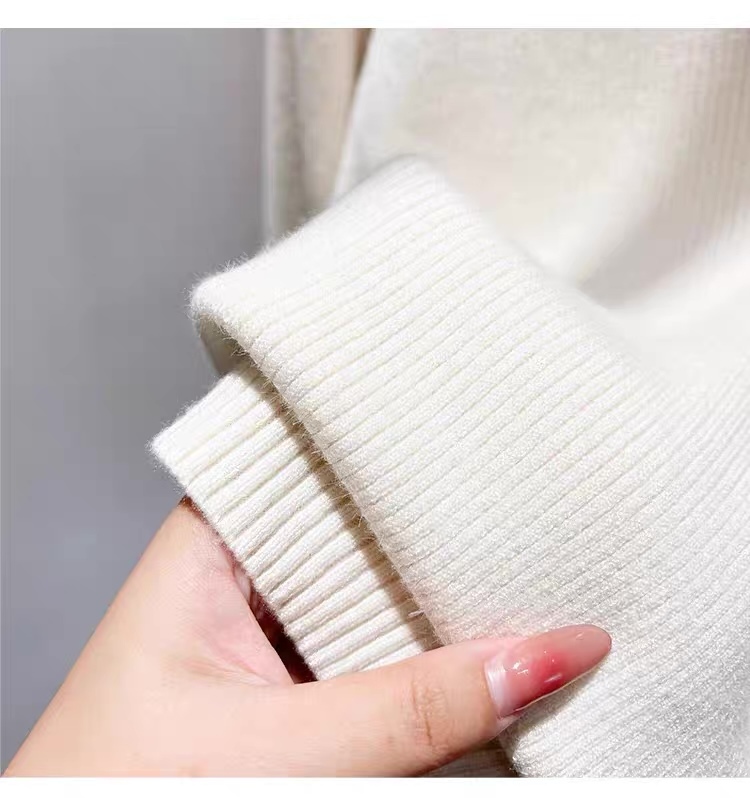 Elegant Mandarin Collar Ribbed Knit Sweater with Plush Cuffs & Floral Frog Closure