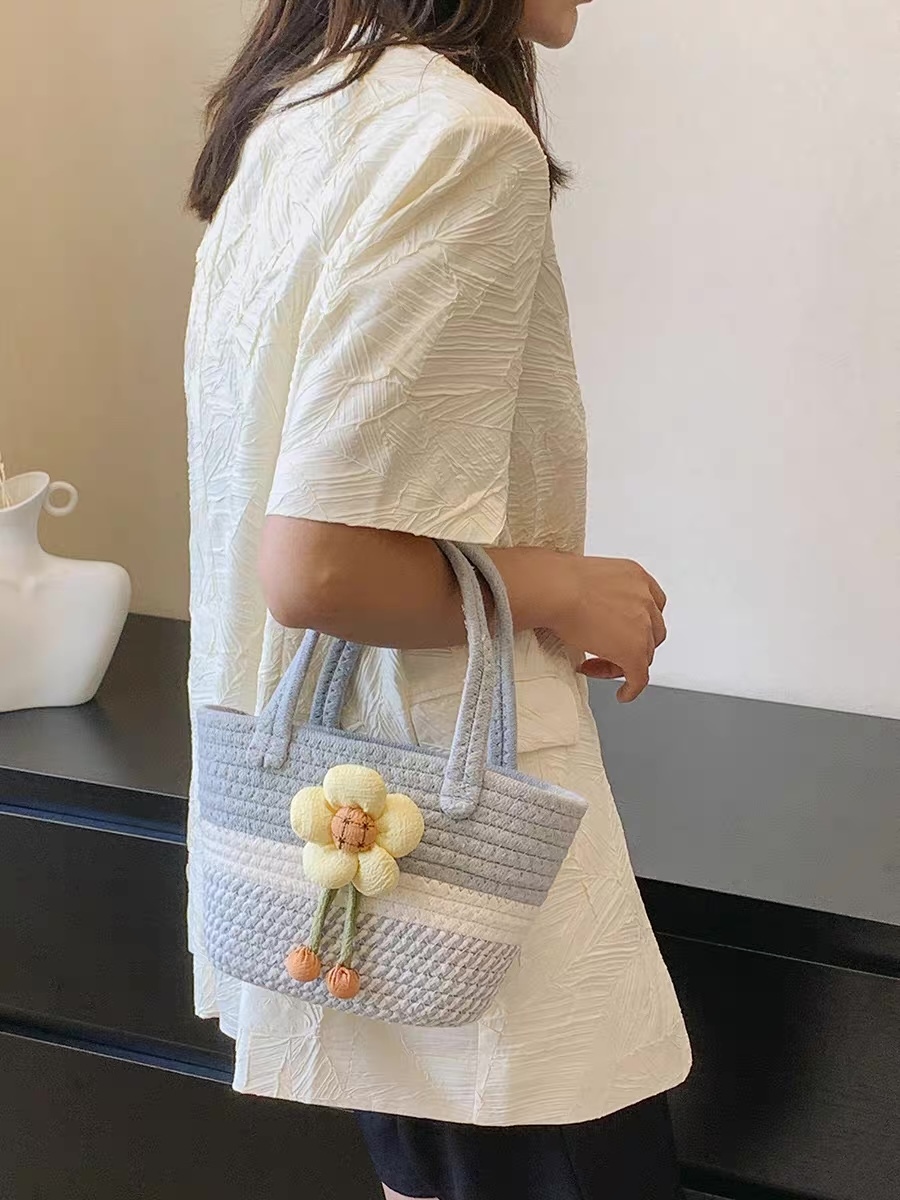 Daisy Bloom Crochet Tote Bag