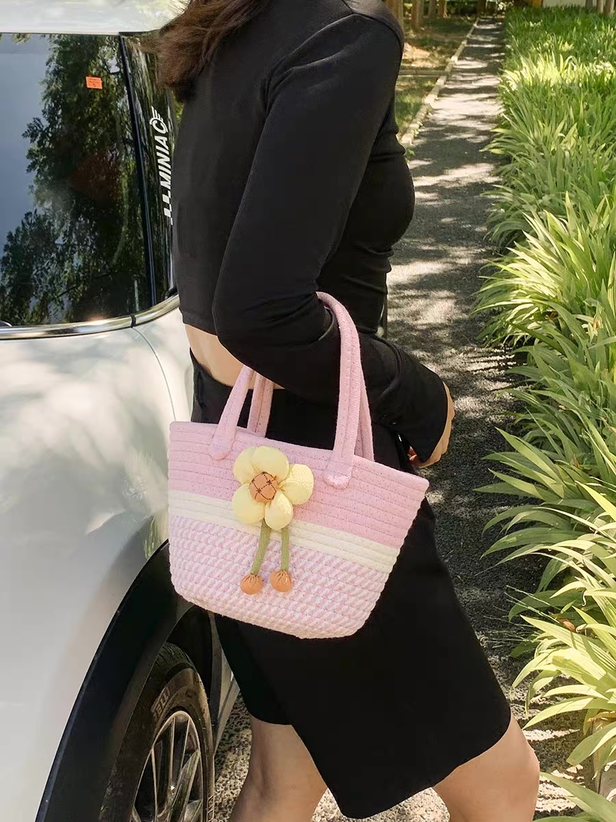 Daisy Bloom Crochet Tote Bag