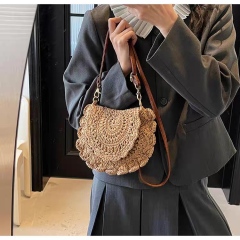 Sunburst Scallop Crochet Crossbody Bag