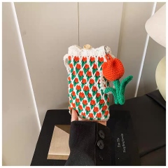 Sunburst Scallop Crochet Crossbody Bag