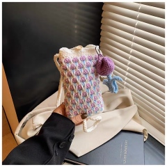 Sunburst Scallop Crochet Crossbody Bag