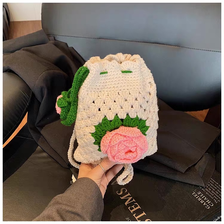 Rose Garden Crochet Phone Crossbody Bag