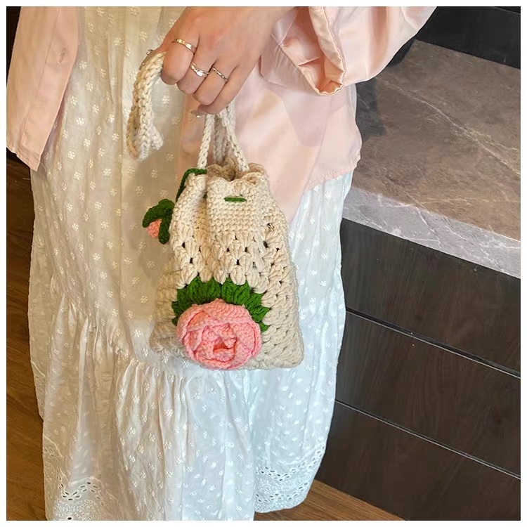 Rose Garden Crochet Phone Crossbody Bag