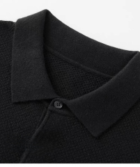 Men’s Relaxed Fit Textured Knit Polo Shirt – Short Sleeve Casual Grey Polo