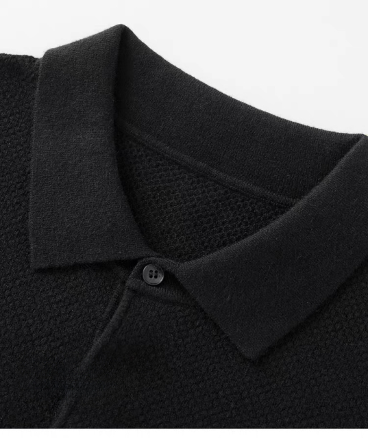 Men’s Relaxed Fit Textured Knit Polo Shirt – Short Sleeve Casual Grey Polo
