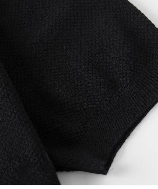 Men’s Relaxed Fit Textured Knit Polo Shirt – Short Sleeve Casual Grey Polo