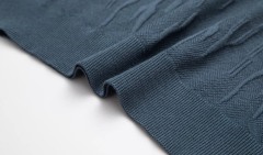 Men's Navy Blue Textured Knit Crew Neck Sweater – Slim Fit Long Sleeve Pullover